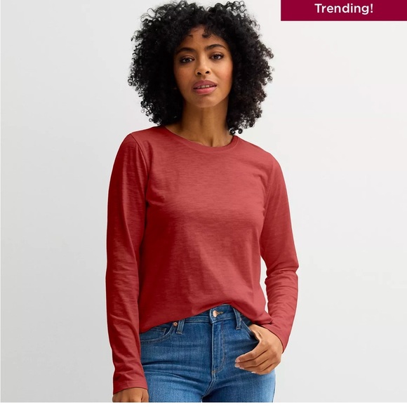Sonoma The Everyday Long Sleeve Crewneck Tee - Picture 1 of 5